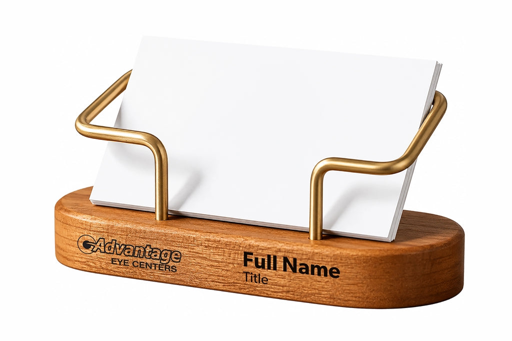 Wood Business Card Holder for Desk