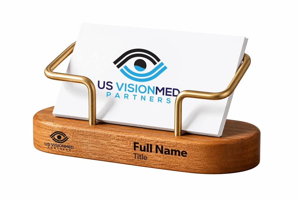Wood Business Card Holder for Desk