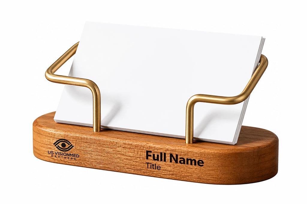 Wood Business Card Holder for Desk
